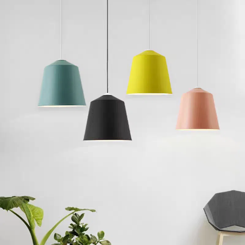 Multi-Color Optional Aluminum Pendant Light in Aluminum Cover and Aluminum Parts and Iron, product photograph