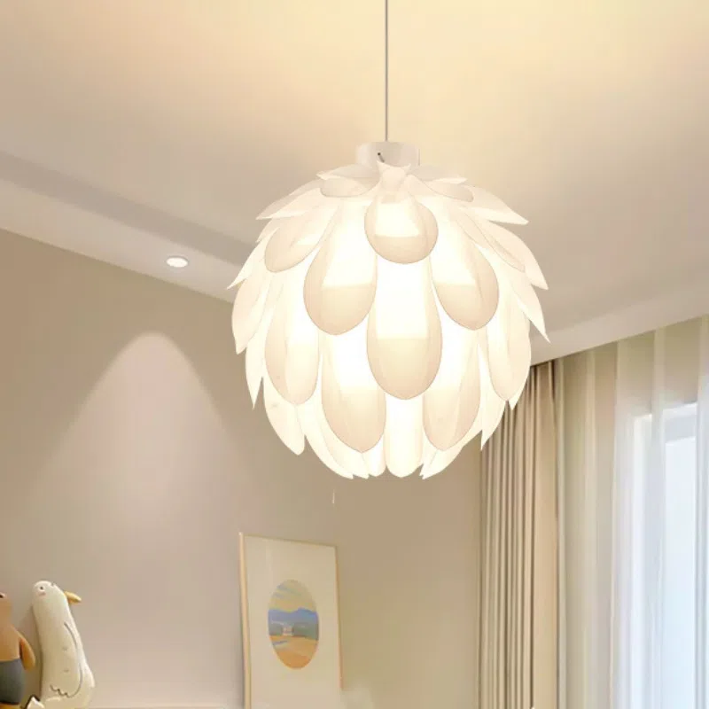 Petal Pinecone Acrylic Pendant Lamp in Iron and Acrylic, product photograph