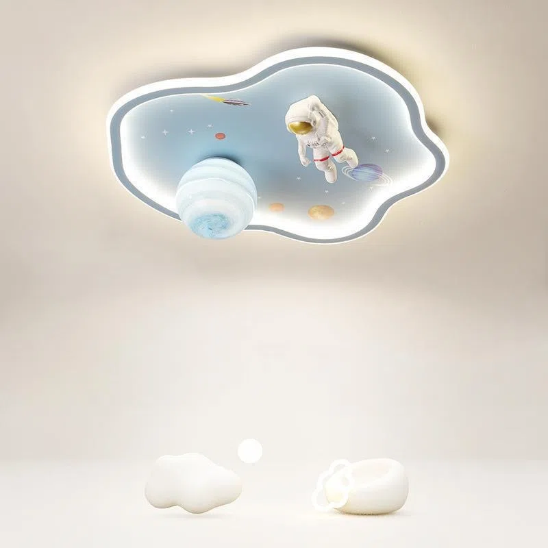 Planet Spaceman Astronaut Ceiling Light in Iron and Glass and Resin and Plastic, product photograph