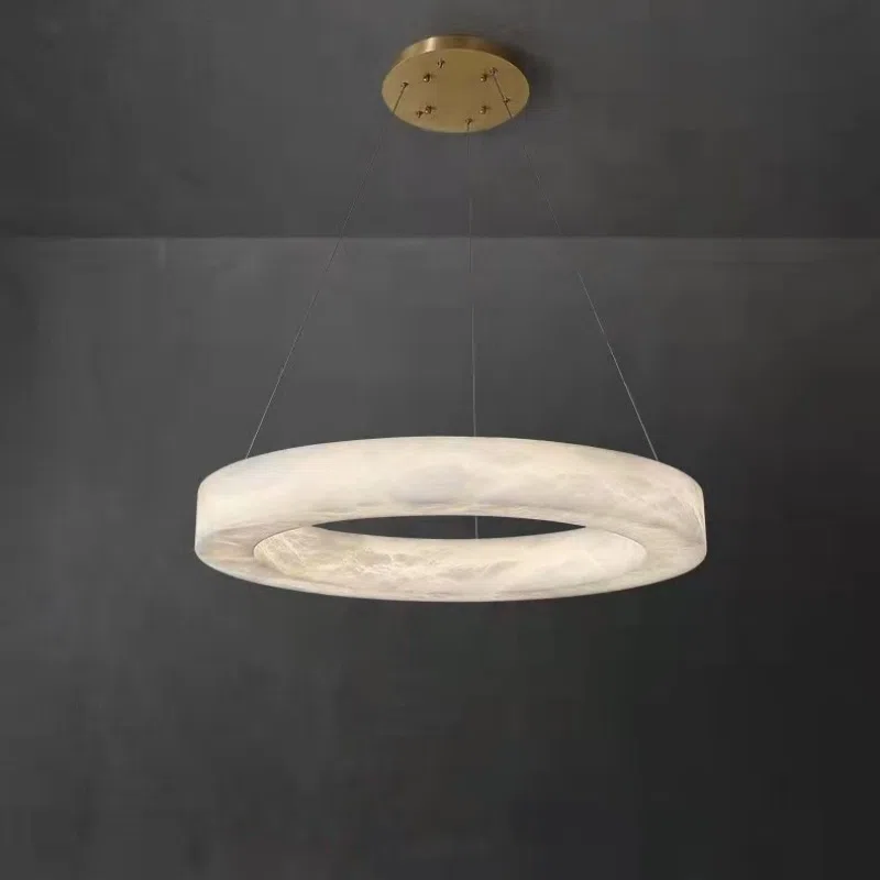 Ring Copper Marble LED Pendant Lamp in Copper and Marble, product photograph