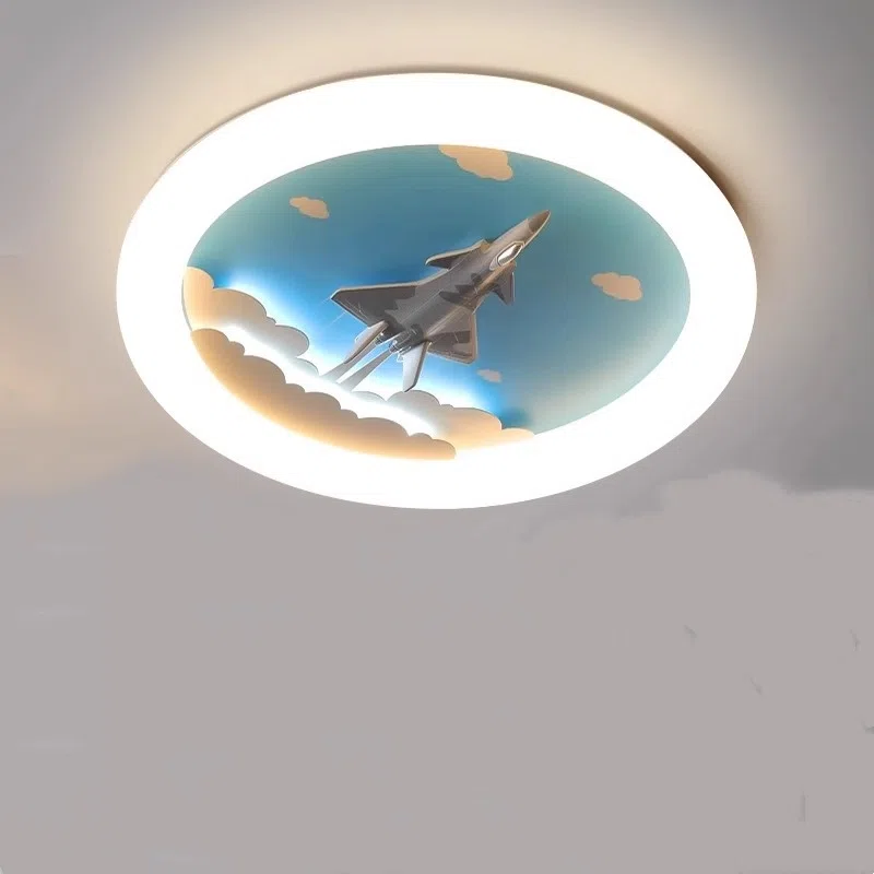 Cartoon Rocket LED Silicone Ceiling Lamp in Iron and Resin and Silicone, product photograph