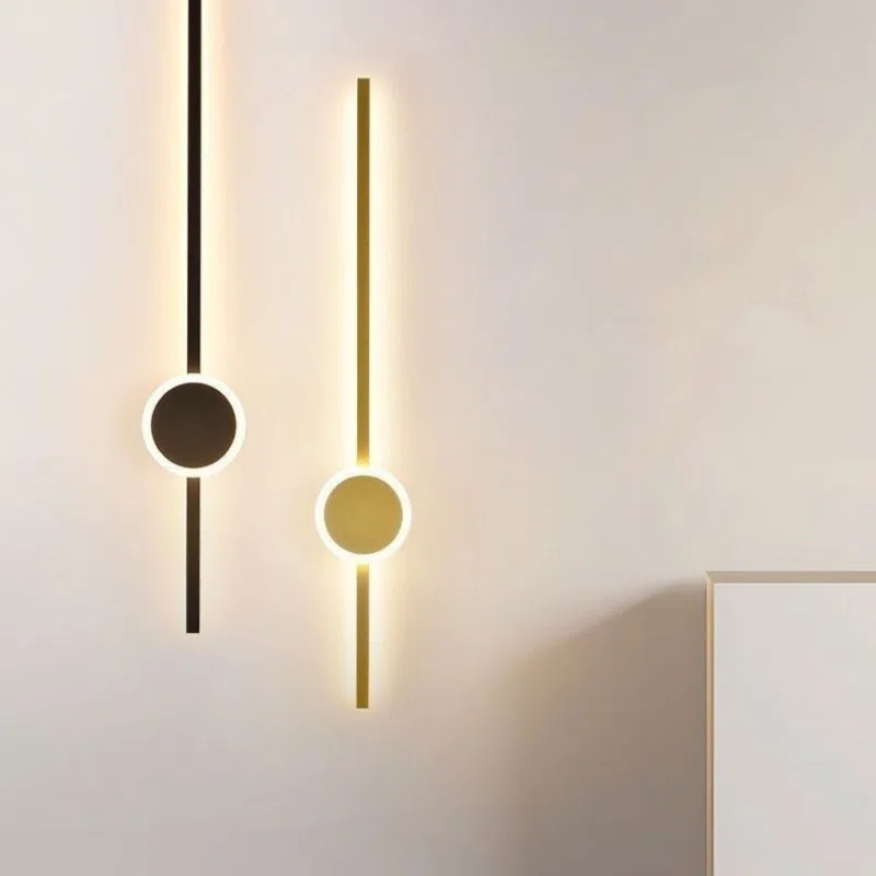 Silicone Golden Black Linear Wall Lamp in Aluminum and Silicone, product photograph