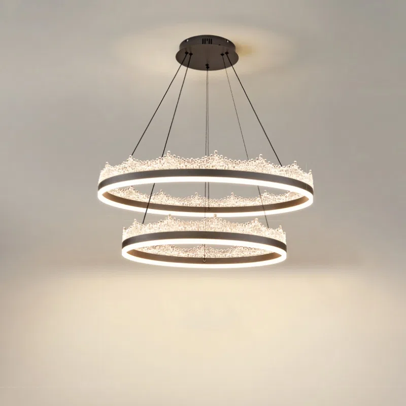 Silver Gray Resin Red Acrylic Pendant Lamp in Aluminum and Acrylic, product photograph