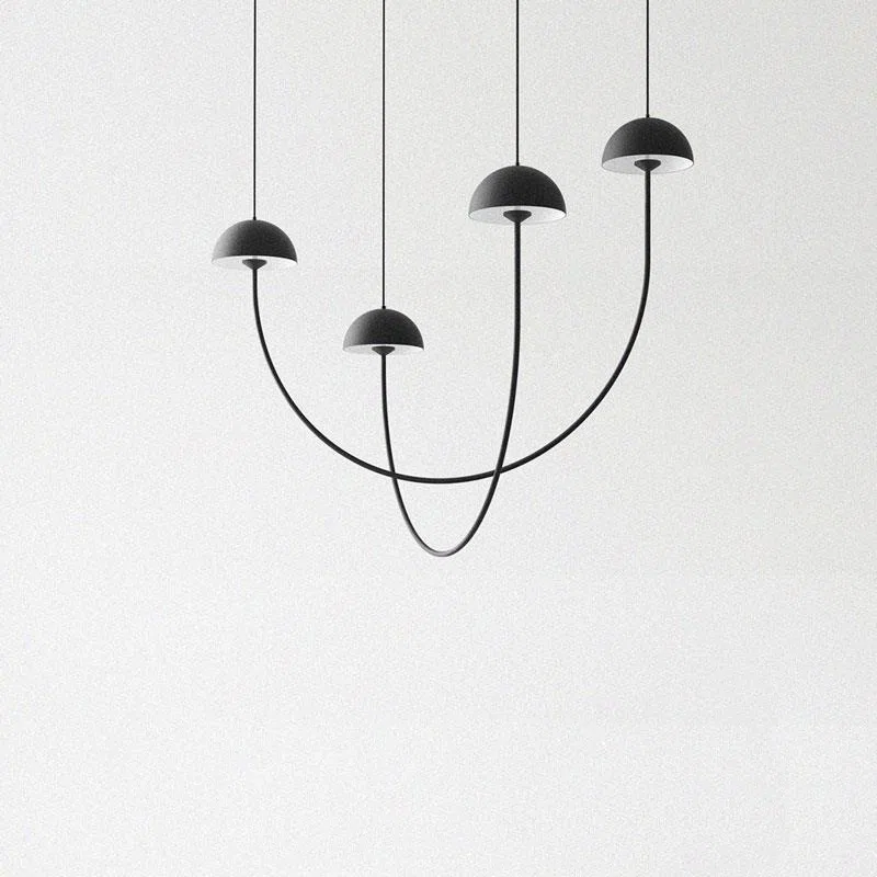 Simple Lines Black Pendant Light in Iron Paint, product photograph