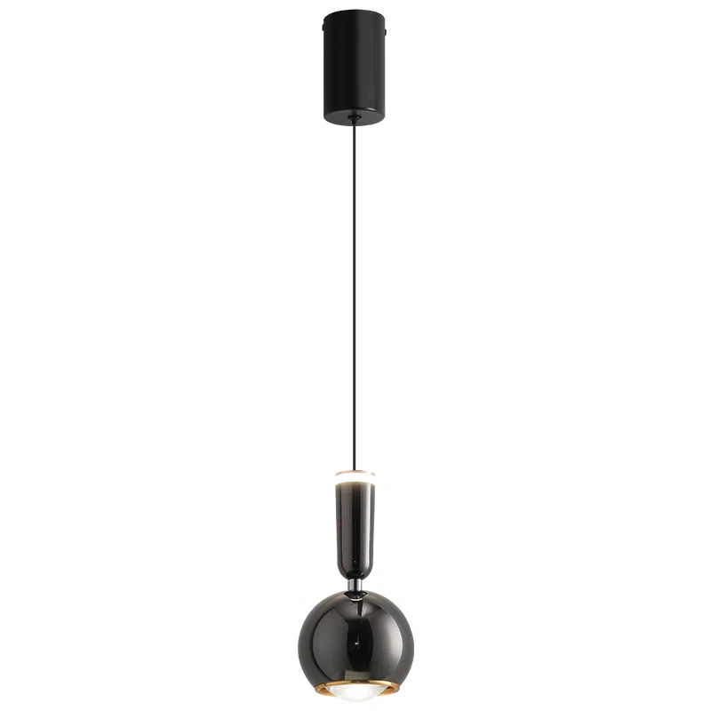 H20CM Small Ball Aluminum Pendant Light in Aluminum and Acrylic, product photograph