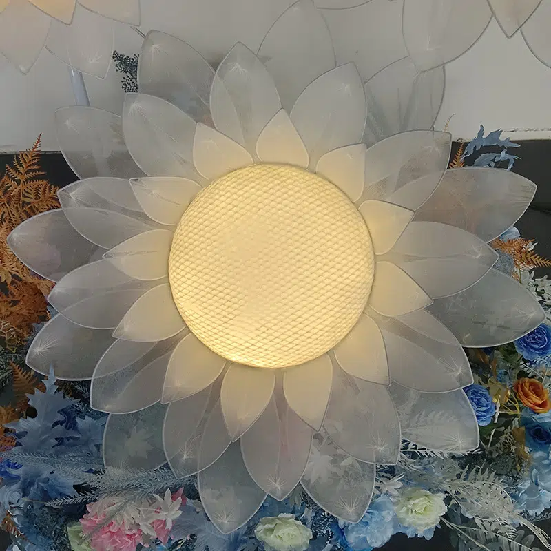 Sunflower Wedding LED Floor Lamp in Iron and Fabric, product photograph