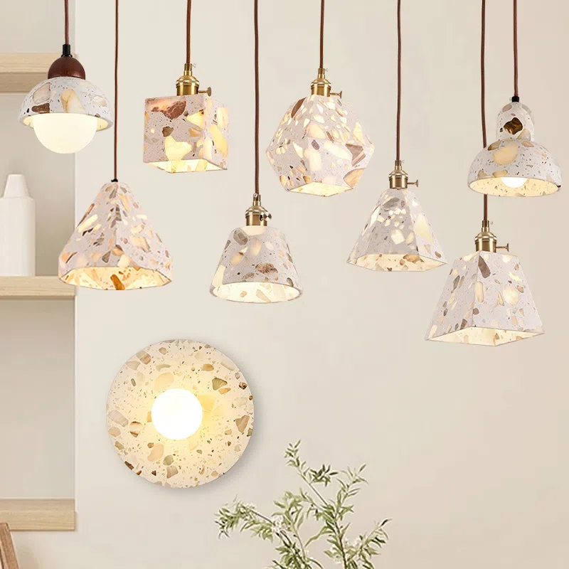 G9/E27 LED Metal Transparent Stone Pendant Light in Metal and Transparent Stone, product photograph