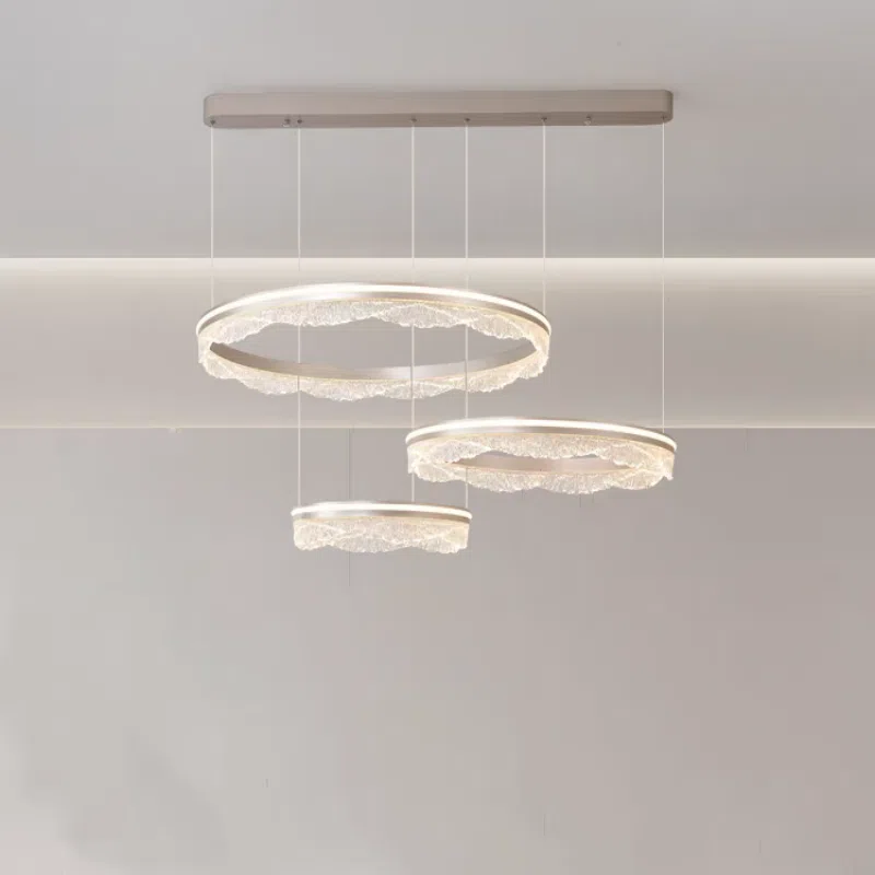 Transparent Ring Acrylic Pendant Lamp in Aluminum and Acrylic, product photograph