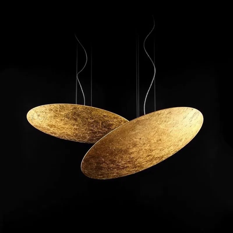 D30/40/80/120CM UFO Iron Gold Pendant Light in Iron and Gold Foil, product photograph