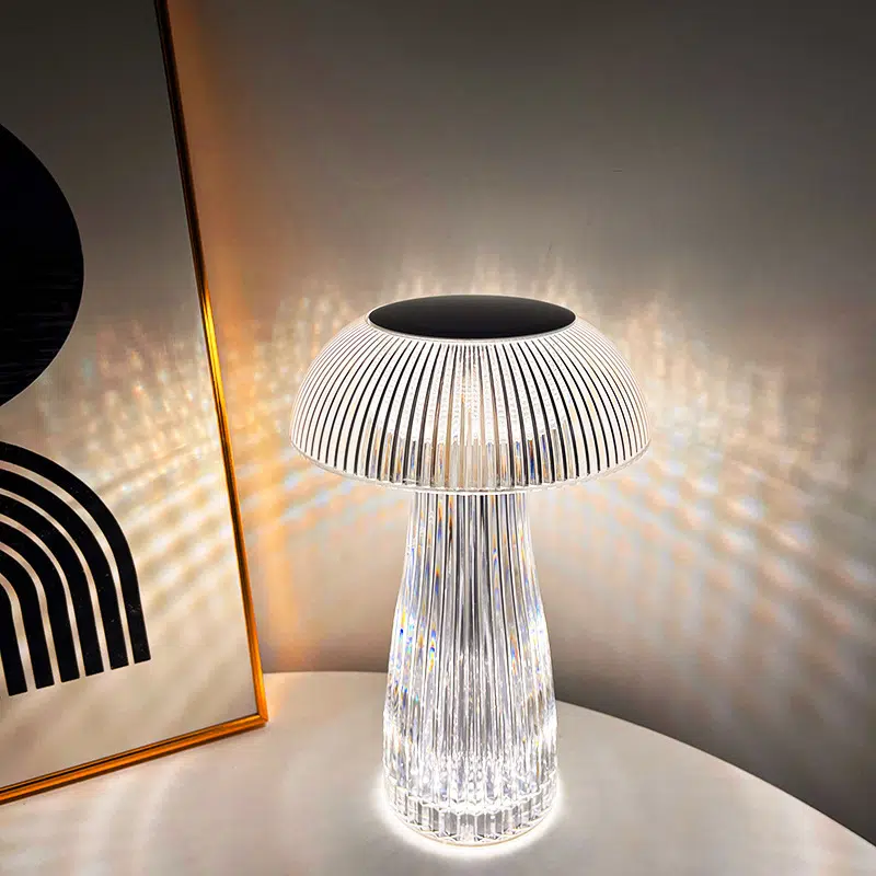 USB Transparent Crystal Jellyfish LED Table Lamp in PS, product photograph