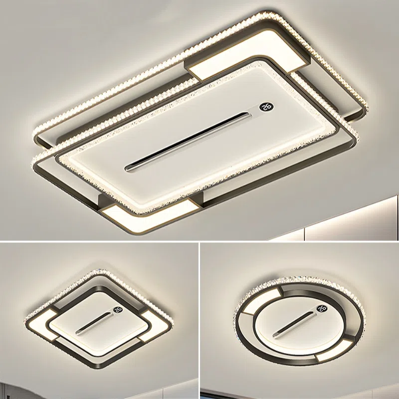 W70cm Iron Acrylic Ceiling Fan Light in Metal and PC and Acrylic, product photograph