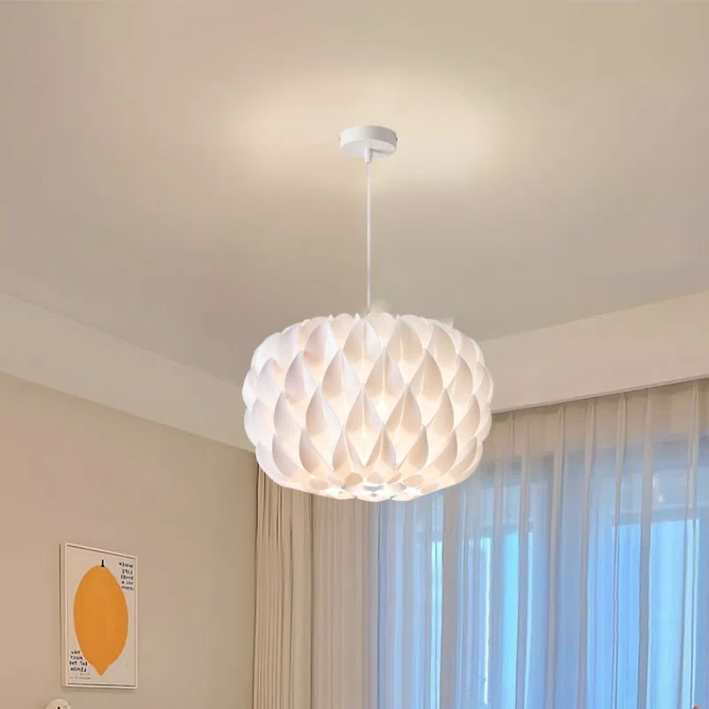 White Crown Acrylic Pendant Lamp in Iron and Acrylic, product photograph