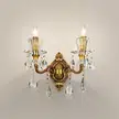 1-2 Heads Glass Tube Copper Wall Lamp in Iron and Glass and Crystal, product photograph