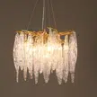All Copper Branches Glass Leaf Chandelier in Copper and Glass, product photograph