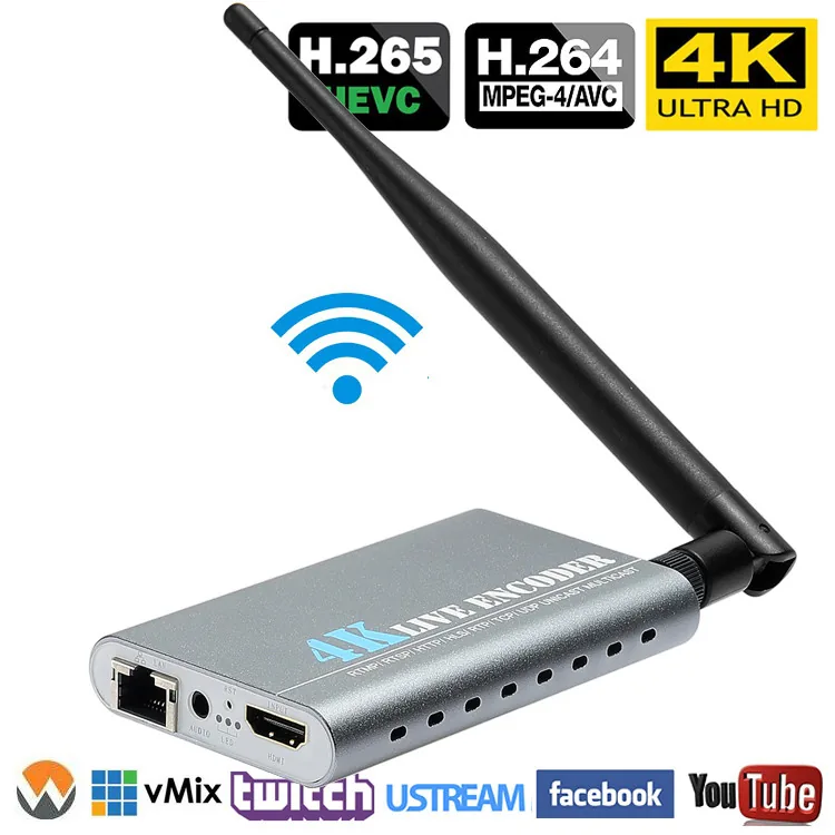 Wireless HEVC 4K Ultra HD HDMI To IP Video Encoder H.265 H.264 IPTV Encoder Live Streaming Encoder H265 Server WiFi