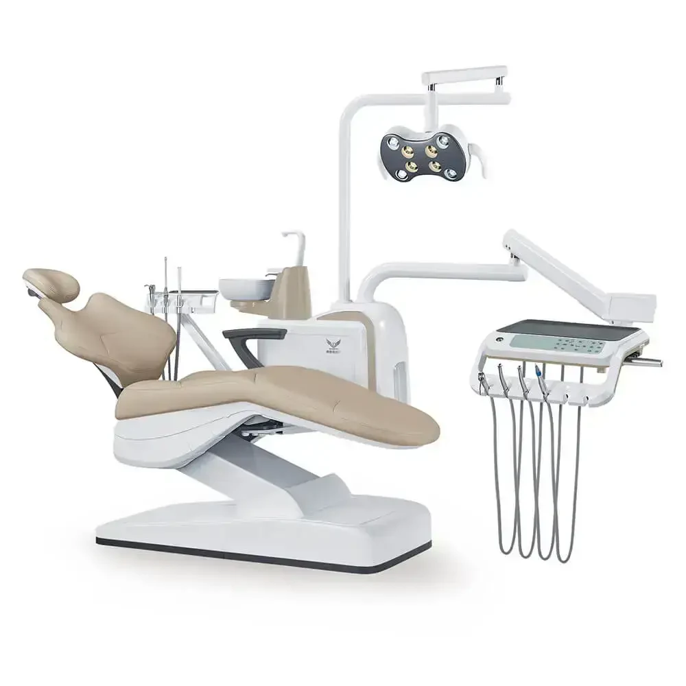 Dental chair upholstery and armrest detail