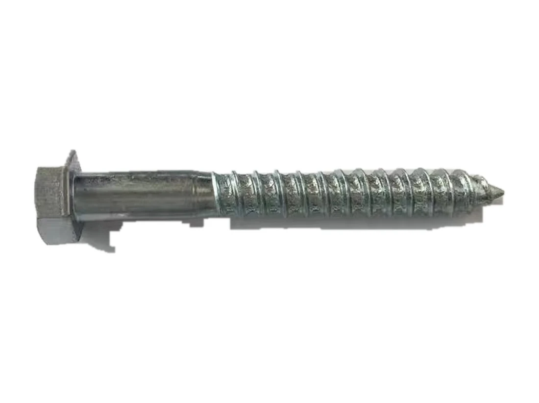 Zinc plated hex head structural wood screw, flange-head Torx-drive variant
