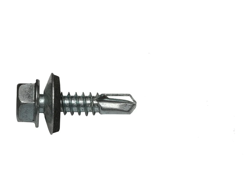 DIN 7504K zinc hex washer head self-drilling screw with bonded washer