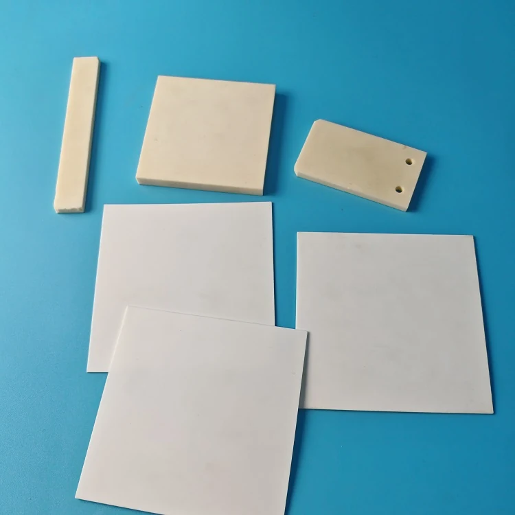 Thin alumina ceramic sheet plates stacked to show thickness range