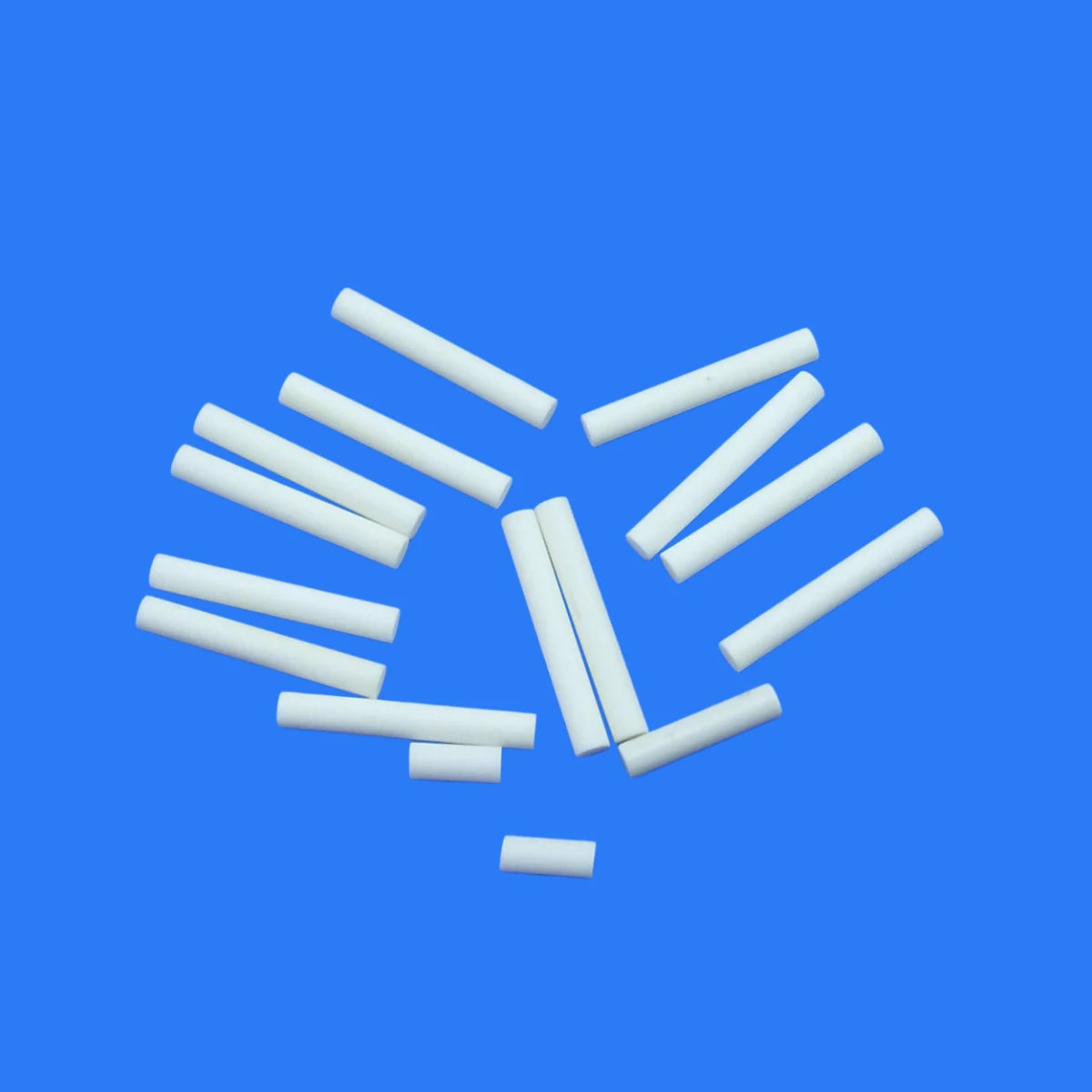 Ceramic rods bars and machined strips arranged for inspection