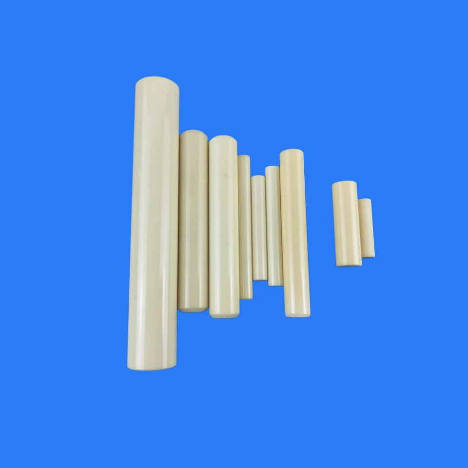 Beige alumina ceramic rods and bars in a range of diameters and lengths