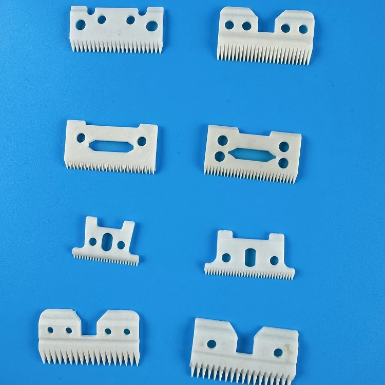 Set of zirconia ceramic clipper blades with different tooth patterns