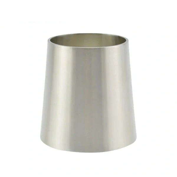 3A sanitary stainless steel butt welded concentric reducer for hygienic piping systems.