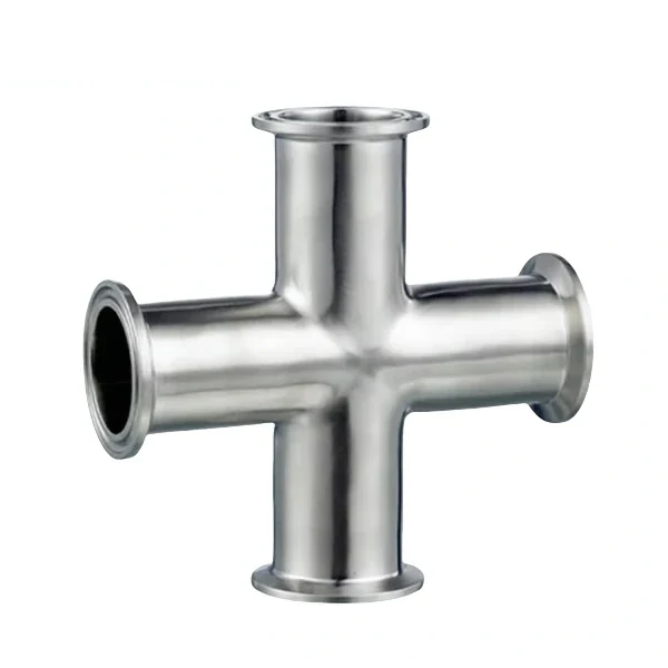 Stainless Steel 304L Food Grade Clamped Equal Cross with Mirror Polish Finish