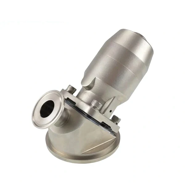 Stainless steel food grade pneumatic tank bottom diaphragm valve for hygienic processing applications