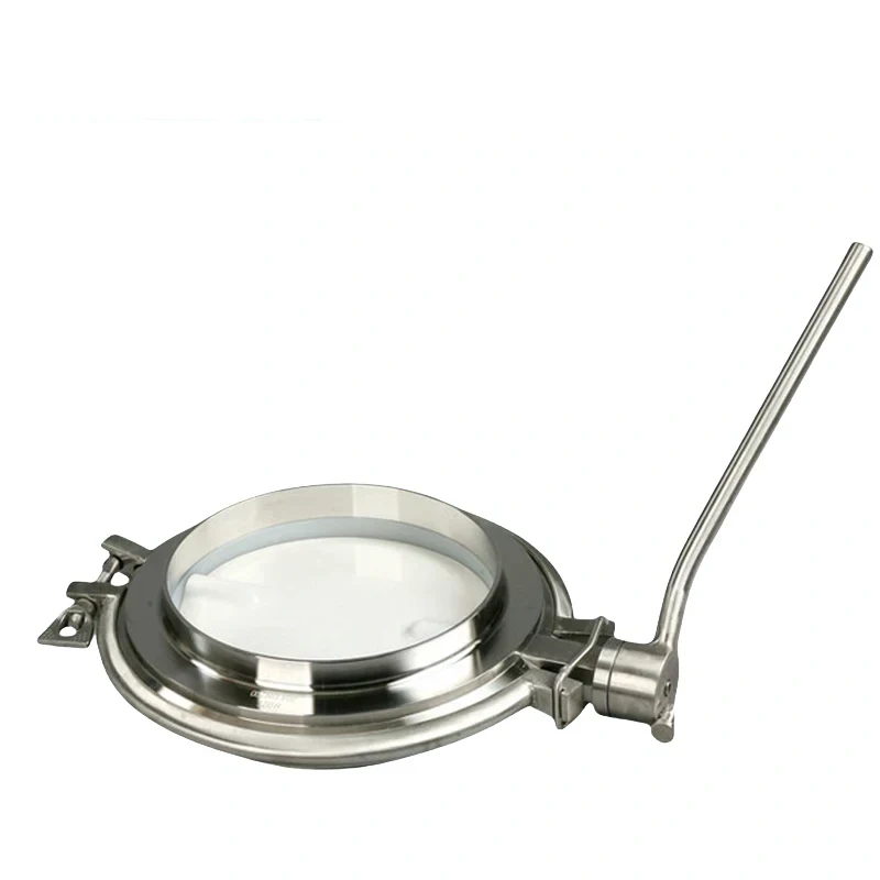 Hygienic stainless steel manual butterfly valve with welding ends for powder handling applications