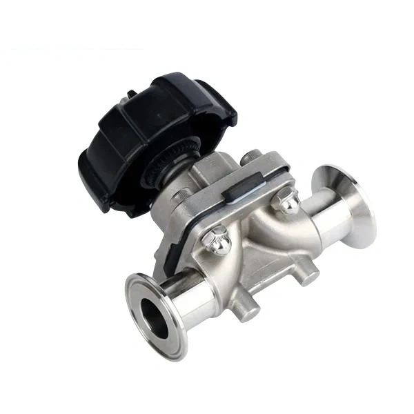 Stainless steel hygienic grade manual clamped diaphragm valve for sanitary industrial applications