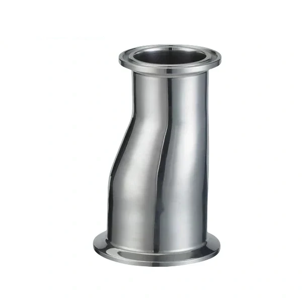 Stainless steel sanitary grade clamped eccentric reducer.