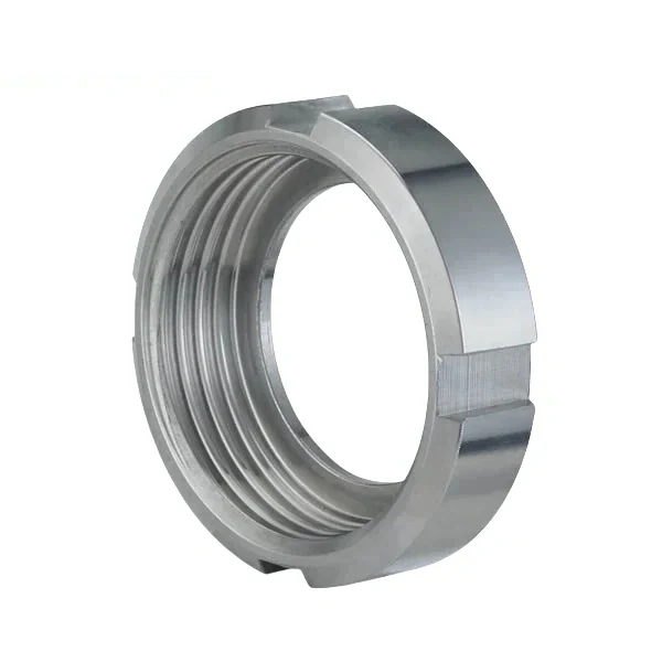 stainless steel sanitary SMS round nut with 6 slots