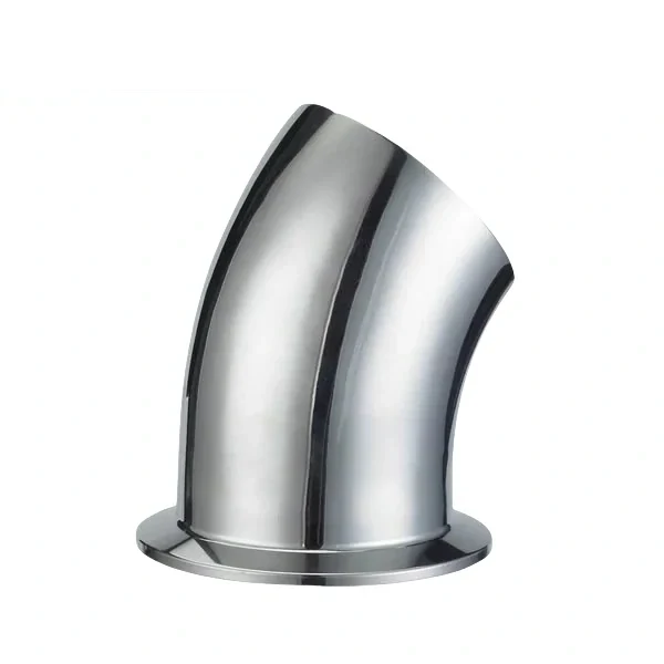 Stainless steel sanitary food grade 45-degree clamp-weld bend for hygienic pipelines
