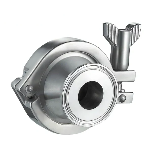 Stainless steel food equipment double-union type NRV check valve for hygienic pipeline systems