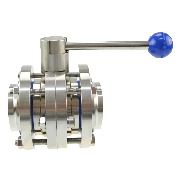 Food Grade Flange Butterfly Valve with Round Handle