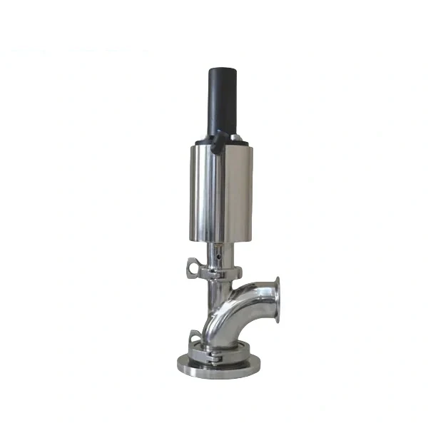 Stainless steel sanitary grade pneumatic bending type tank bottom valve for hygienic processing applications