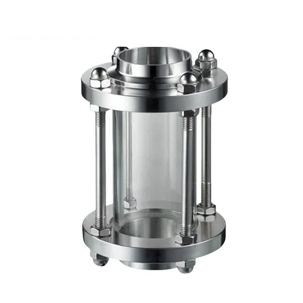 Sanitary stainless steel straight welded sight glass for permanent installation in hygienic pipelines.