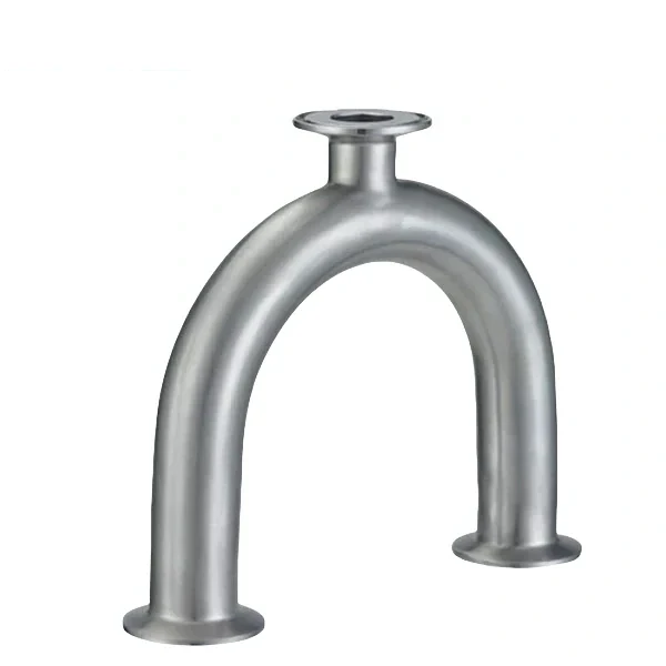 Stainless steel sanitary tri-clamp U type reducing tee for hygienic pipeline systems