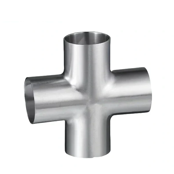 Stainless steel 316L hygienic welded equal cross for sanitary fluid applications
