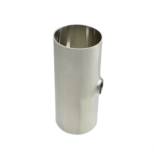 Stainless steel food equipment butt-weld reducing short tee for hygienic pipelines