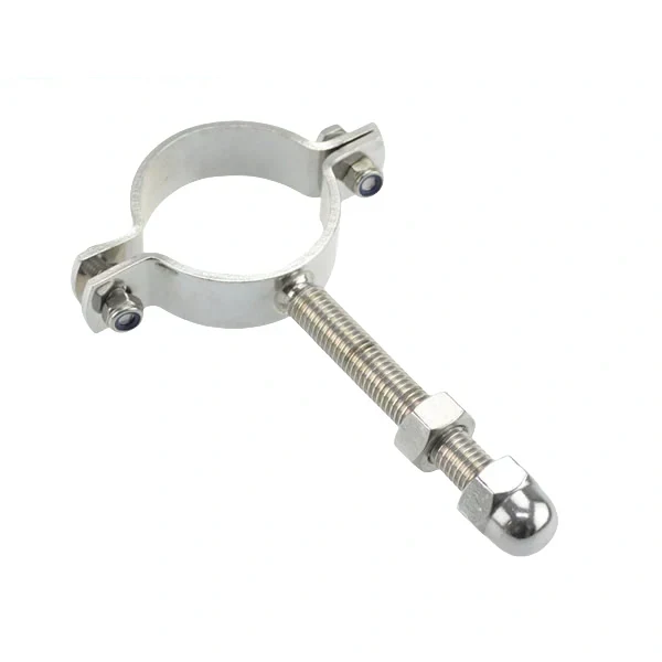 ood grade stainless steel round pipe holder with bolt and nut fastening