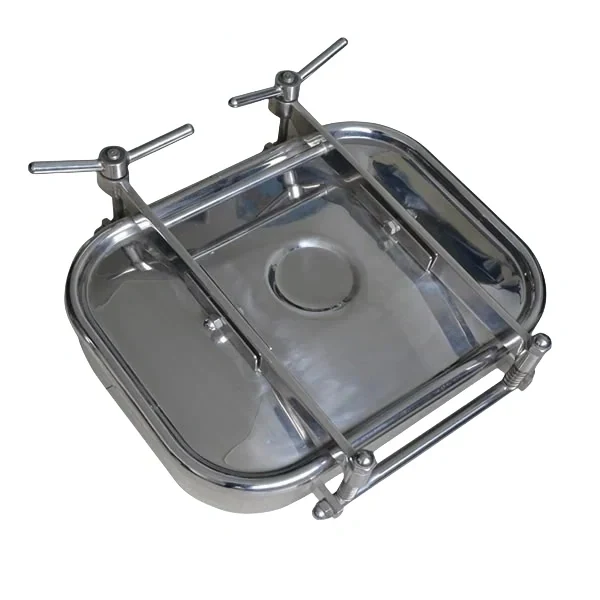 Stainless steel sanitary square manway for hygienic tanks and vessels