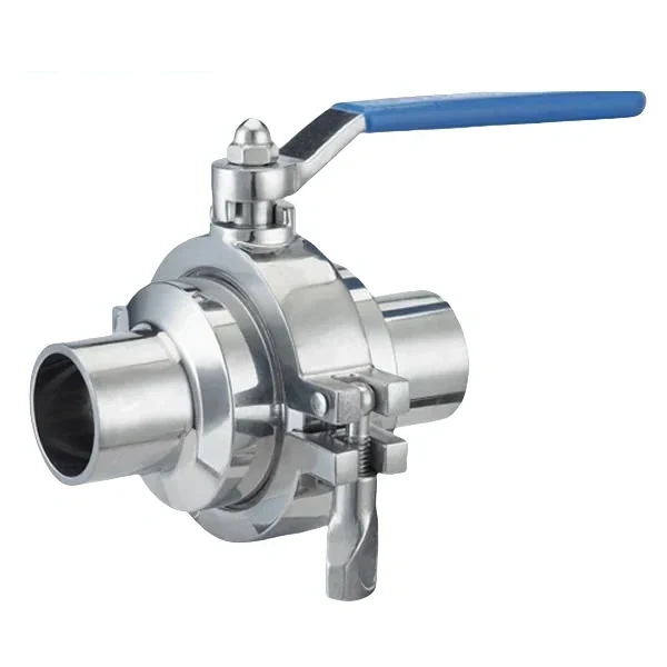 Sanitary grade stainless steel welded manual non-retention ball valve for hygienic applications