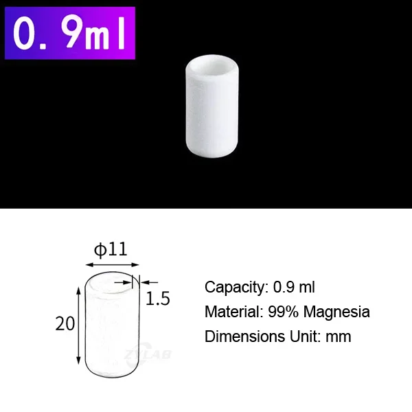 0.9ml Round with Lid Magnesia Oxide Crucible