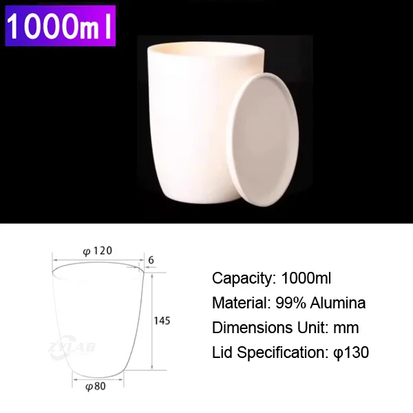 1000ml High-Purity Alumina Crucible