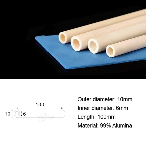 φ10mm 99% High Purity Alumina Ceramic Tube