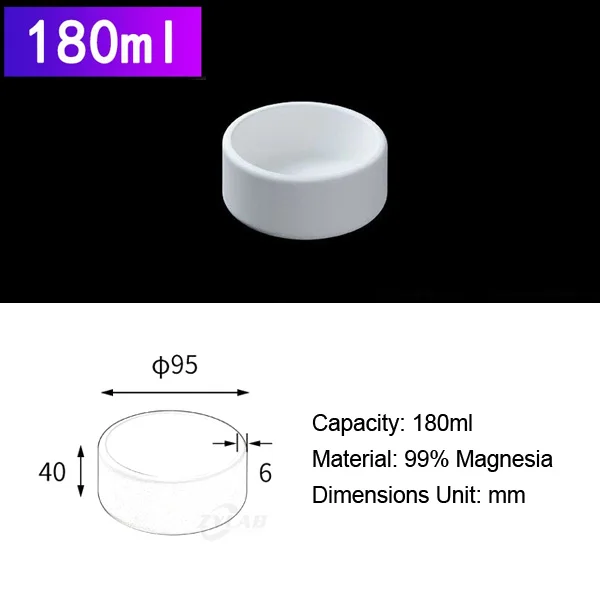 180ml Round with Lid Magnesia Oxide Crucible