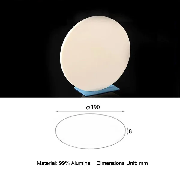 190mm High Purity Alumina Ceramic Disk