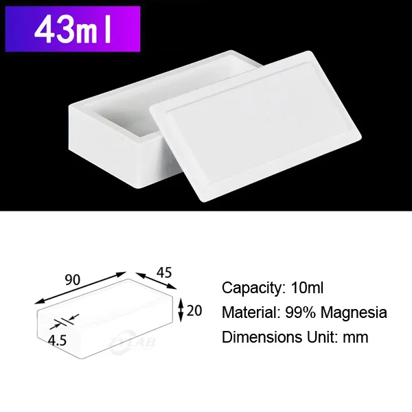 43ml Square with Lid Magnesia Oxide Crucible